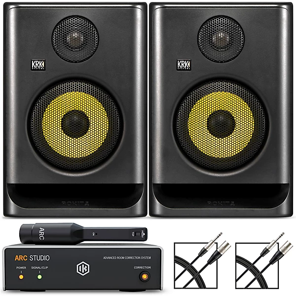 KRK ROKIT 5 Generation Five 5" Studio Monitor Pair With IK Multimedia ARC Studio Advanced Room Correction System
